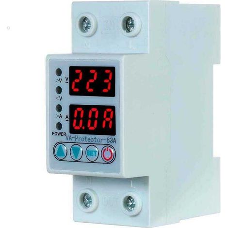Protector sobretensión permanentes 2P ajustable sobre voltaje y bajovoltaje hasta 63A con rearme (1/5)