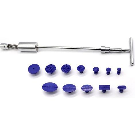 Kit de réparation de bosses pour voiture - T-barre à glissière et 12 languettes de tirage (1/5)