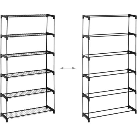 Pratico scaffale per piante a 6 livelli 85 x 20 x 150 cm per riporre piante aromatiche e decorazione in acciaio nero 130016537