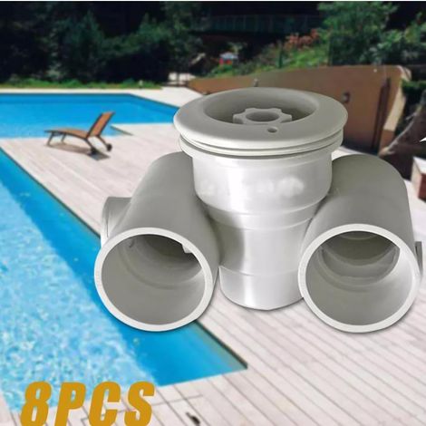 Lot de 8 buses de massage pour piscine - 48 mm - Jet d'eau - Buse de massage ABS (1/5)