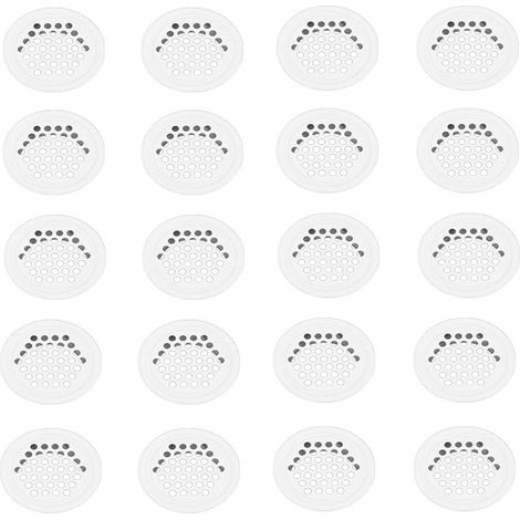 Kaelt - Grille aération VMCGrille Aerartion 20 Pièces Grille Ventilation 35mm Grille Aeration Grille de Ventilation Grille D'aération Trou Inox Blanc Ronde Grille Ventilation pour Cuisine Armoire Meub (1/5)
