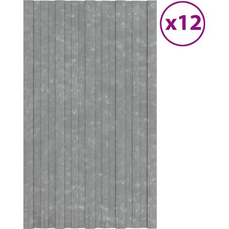 Panneau de toiture 12 pcs Argenté 80 x 45 cm Acier galvanisé (1/5)