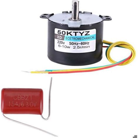 Moteur Electrique Synchrone - 220 V AC - 10 W - 2 5 Tr Min Et 20 Tr Min - Pour Automatisation Et Controle De Rideaux - 1 Piece (1/4)