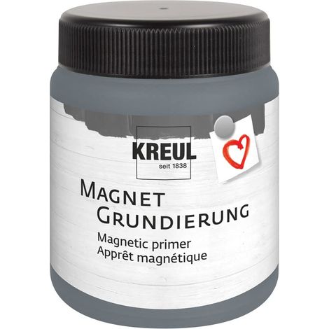 KREUL 76155 - Primer magnetico Barattolo da 250 ml per circa 0,5 m² Primer acrilico per creare superfici aderenti per magneti Vernice in pasta cremosa a base d'acqua (1/4)