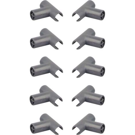 Cyclingcolors – Raccord équerre de fixation PVC 10x – Pour traverse ronde Ø11mm – Couleur gris foncé – Connecteur pour tube et tringle