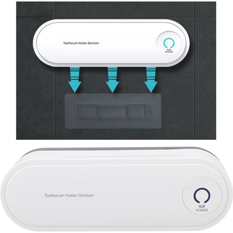 Weißer, wandmontierter elektrischer WC-Bürstenhalter aus ABS mit Geruchsneutralisierungsfunktion (1/5)