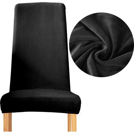 RIVESTIMENTO per sedia schienale STRETTO VELLUTO peluche SPESSO NERO
