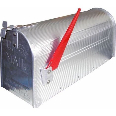 Dema – Boîte aux lettres américaine en aluminium argenté – Antirouille et résistant aux intempéries – Dimensions 520 x 170 x 250 mm – Système de fermeture en aluminium
