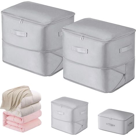 Lot de 2 Sacs de rangement, Auto-compression, Nylon, Fermeture éclair, Pour couettes et vêtements (1/5)