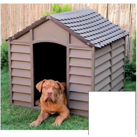 CUCCIA PER CANI IN RESINA CM. 86x84x82 h MARRONE PORTA CM.31x57 h
