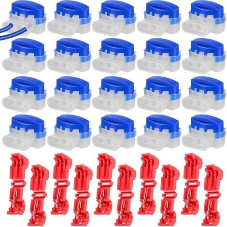 30PCS Connecteurs De Câble Robot Tondeuse, Connecteur Electrique Etanche Remplis Des Résines avec Connecteurs Borne Pour Étendre Ou Réparer Cable Peripherique Robot Tondeuse, Jardin, Extérieur (1/5)