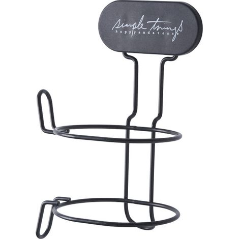 Support pour sèche-cheveux, étagère murale en fer forgé sans perçage, noir. (1/5)