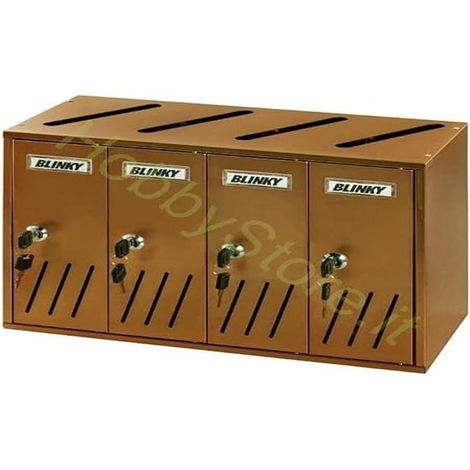 BLINKY - CASELLARIO POSTALE MOD K-4 ALLUMINIO BRONZATO 42X17,5X30 CM