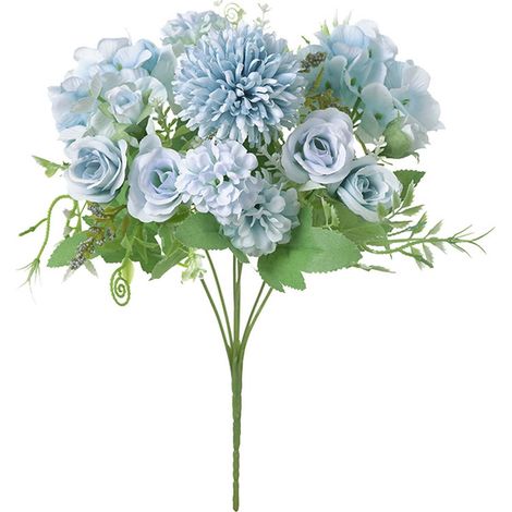 Bouquet - Fleurs Artificielles - Pour Mariage Decoration Maison Fete Noel - 20 cm x 33 cm - Plastique Et Tissu - 1 Unite (1/3)