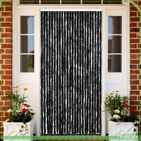 377382 Rideau anti-mouches anthracite 100x230 cm chenille (1/5)