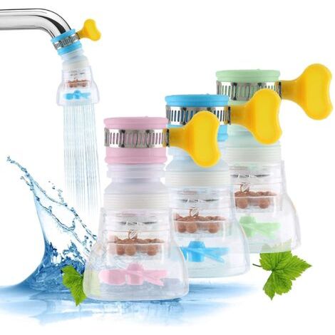 Accessoire de cuisine 3 pièces - filtre de robinet avec charbon actif, résistant aux éclaboussures - interface universelle, adapté aux robinets et robinets de cuisine domestiques (1/5)