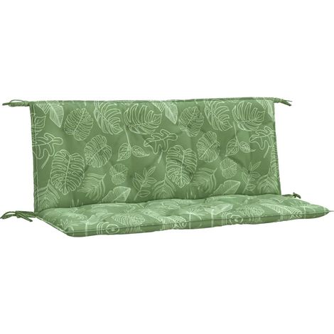 Cuscini Panca Giardino 2 pz Motivo a Foglie 120x50x7 cm Tessuto vidaXL