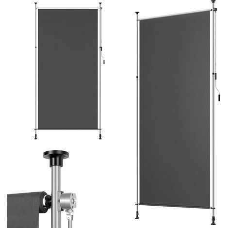 WOLTU Tenda da Sole a Verticale 150x310 cm Grigio Rullo Montaggio senza Foratura