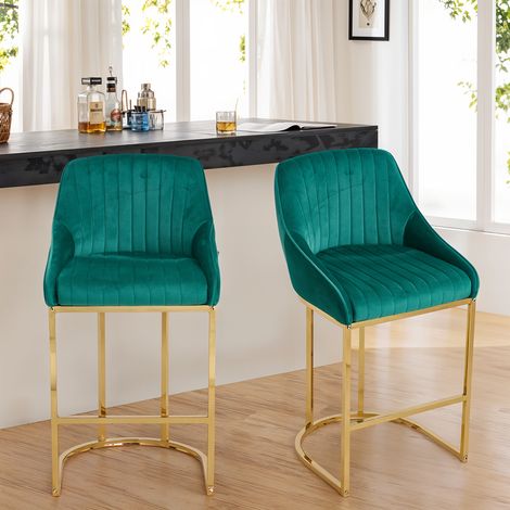 Set of 2 Upholstered Bar Stools (1/3)