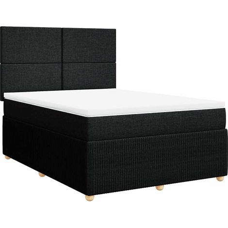 Maison Exclusive - Boxspringbett mit Matratze Schwarz 140x190 cm
