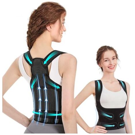 Correcteur de Posture, correcteur de posture pour femmes et hommes, ceinture de soutien dorsal réglable, correcteur de soutien dorsal, pour soulager les maux de dos et la cyphose (Noir, L)