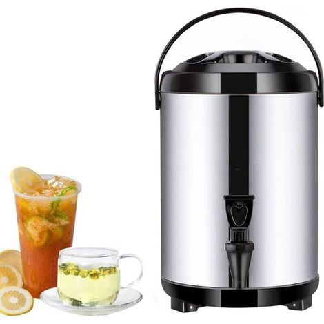 Distributeur d'eau chaude et froide , bouilloire à température constante , distributeur de boissons en acier inoxydable , grande capacité , 10-12 heures , noir - 6L (1/2)