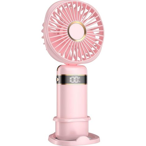 3 in 1 Handventilator Mini Ventilator 2400mAh Faltbarer USB Rosa (1/5)