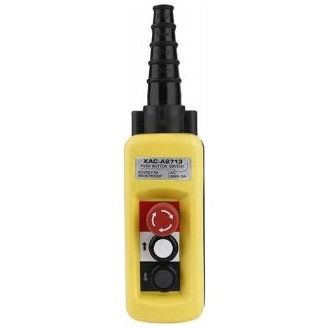Commutateur de commande de palan à grue, contrôleur de palan à suspension XAC-A2713 avec interrupteur à bouton-poussoir de palan à chaîne avec fonction d'arrêt d'urgence (2 boutons) (1/4)