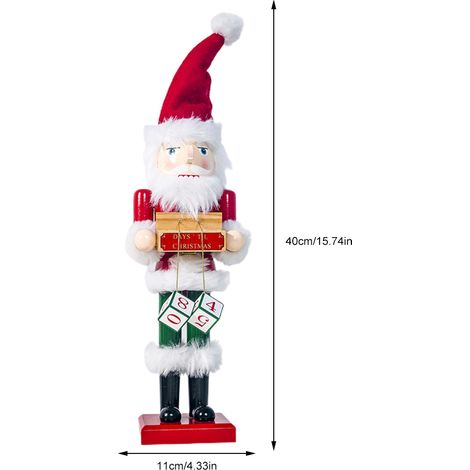 Sapin de Noël Père Noël Bonhomme de Neige Casse-Noisette Soldat Décor de Table Traditionnel Ornement en Bois Maison Festive (1/5)