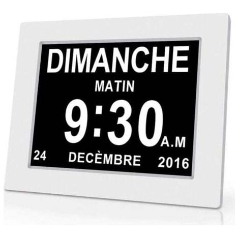 Horloge calendrier numérique One Piece 7 pouces avec date et heure, horloge Alzheimer pour parents, rappel de médicaments pour grands-parents et enfants - Blanc - 20414324mm,TRIMEC (1/5)