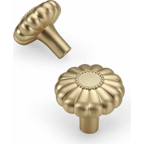 Lot de 6 boutons de meubles vintage en or, poignées de tiroir, boutons d'armoire pour décoration, poignées de porte en forme de fleur avec vis (1/3)