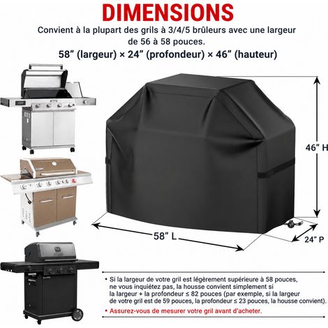 Housse de protection pour barbecue extérieur 150x100x125 en polyester 150x100x125 145 × 61 × 117 cm 354 g – Livraison gratuite (1/5)