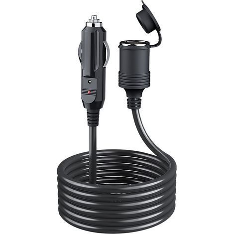 5M Rallonge Allume Cigare,12 V/24 V Prise Allume Cigare, avec Fusible 15A pour Voiture, Moto, Bateau, Camion, d'aspirateurs de Voiture, Réfrigérateurs de Voiture (5M) (1/3)