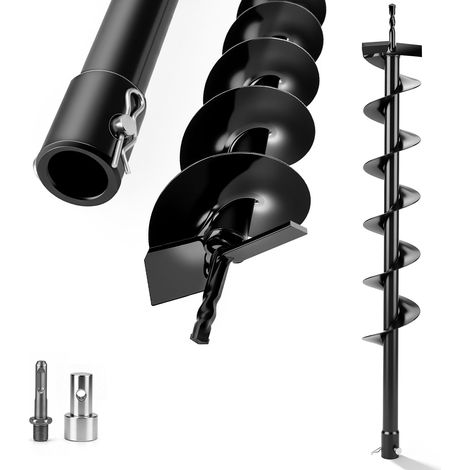 Foret hélicoïdal de Jardinage L 800mm Ø 100mm pour les Foreurs de Puits avec SDS-PLUS Mèche Jardin Foreuse Tarière Forets de Jardin en Spirale Perceuse de Terre Creuser des Trous Cultiver en Profondeu (1/5)