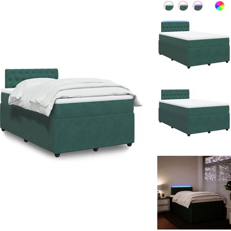 Sommier à lattes de lit avec matelas vert foncé 120x190 cm - Sommier À Lattes De Lit - Sommiers À Lattes De Lit - Lit - Meuble De Chambre À Coucher (1/5)