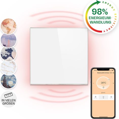 Wonderwall Smart Infrarotheizung 60x60cm App-Steuerung 360W Wochentimer IP24