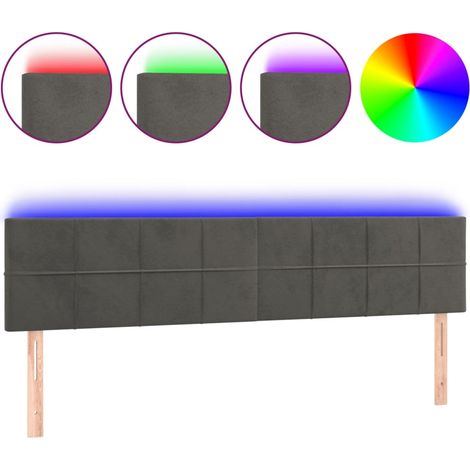Maison Exclusive - LED Kopfteil Dunkelgrau 180x5x78/88 cm Samt
