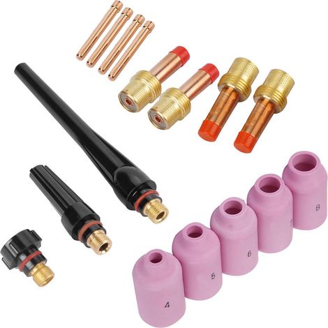 Kit 17 pièces buse TIG WP-17/18/26 lentille gaz pince corps accessoires chalumeau soudage (1/5)