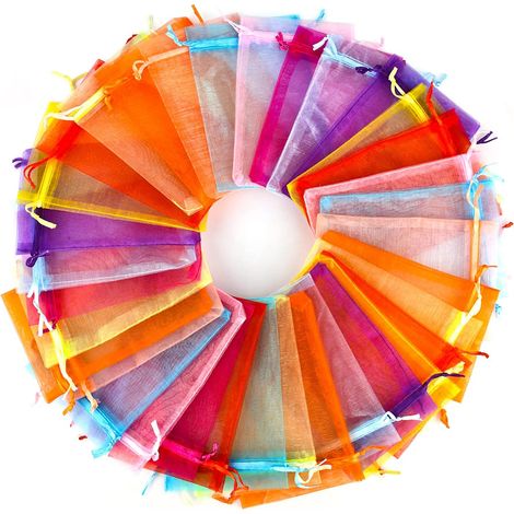MINKUROW, 100 Uds., Bolsas De Organza Multicolor, 10x15cm, Bolsas De Regalo De Organza, Bolsas De Joyería, Bolsas De Boda, Bolsas De Lavanda, Recuerdo De Boda, Festival (1/5)