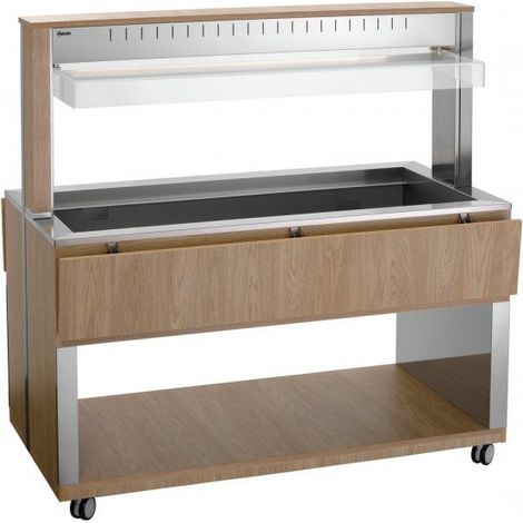 Chariot buffet inox chauffant 4 x GN x 1/1 (P)200 mm, 3000 W, 220 V - MONO