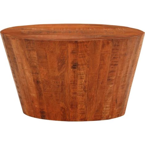 Table basse Table de salon Table de café Ø 52x30 cm bois de manguier brut massif (1/5)