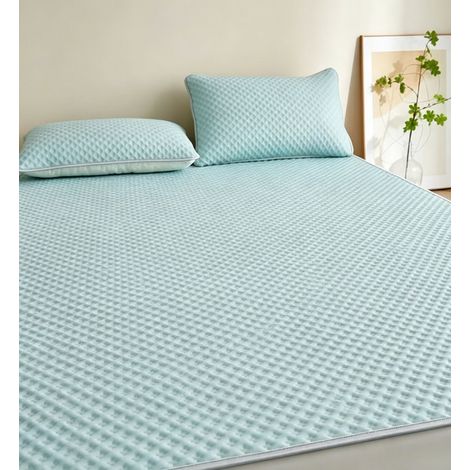 Tapis de lit rafraîchissant auto-refroidissant, surmatelas respirant pour l'été, sensation de fraîcheur durable, couchage confortable, parfait pour la maison et la chambre, vert, 120x200cm (1/5)
