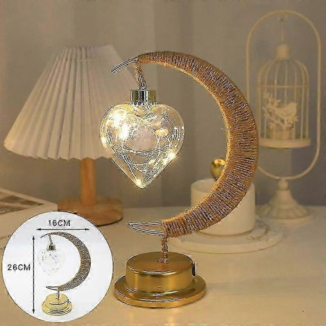 Lampion LED en forme de croissant de lune, veilleuse décorative avec motif galactique, suspension pour Ramadan et célébrations festives. (1/4)