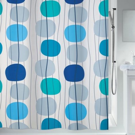 MOBILE Cortina de Ducha de Poliéster 180x200 cm Azul Spirella