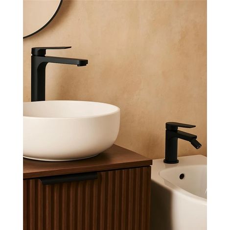 Exagonshop Coppia rubinetti lavabo alto e bidet senza scarico