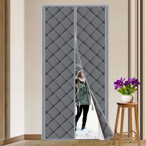 Freosen – Rideau isolant thermique magnétique 120x220cm – Anti froid, insonorisation, obscurcissement – Tissu Oxford pour balcon, salon, sous-sol gris (1/4)