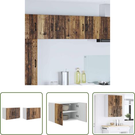 Holzschrank - Küchenschrank 2 pcs Altholz 60 x 31 x 40 cm Holzwerkstoff (1/5)