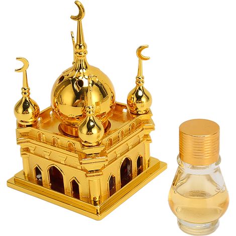 Désodorisant pour voiture de 5 ml, style mosquée musulmane, élégant et raffiné, fabriqué en alliage résistant, parfum d'ambiance pour voiture, usage décoratif. (1/5)