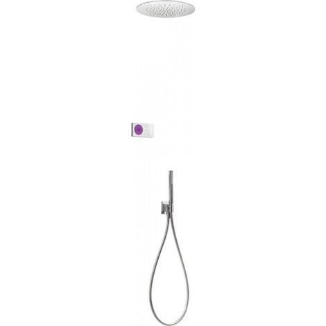 Kit de douche thermostatique électronique et encastré SHOWER TECHNOLOGY avec contrôle électronique compris (blanc) - TRES 092865 (1/2)
