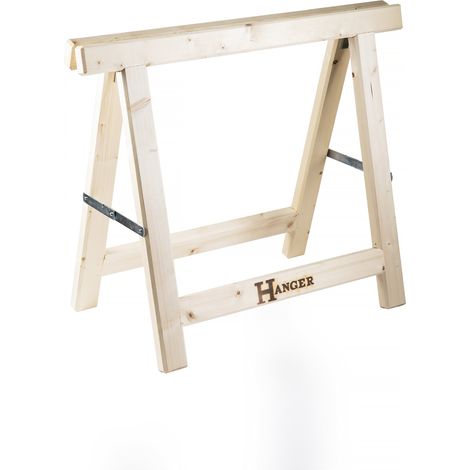 Hanger – Tréteau pliant TRE970 en bois 80x97 cm – Charge maximale 2 tonnes – Assemblage tenons et mortaises – Articulation en acier zingué (1/4)